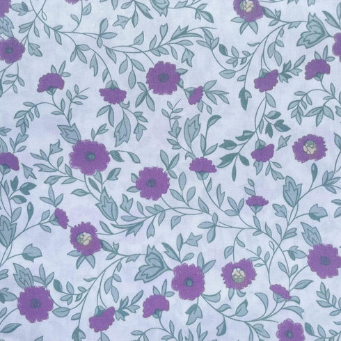 Light Purple Floral Fat Quarters Fabric Bundles,Pattern with Bees and Chamomile Daisy Flowers in Lavender Background, Quilting Fabric for DIY Hand...