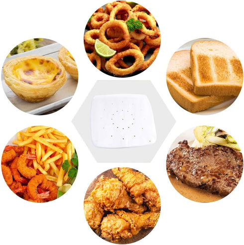 Air Fryer Parchment Paper Liners?10"×10"? Square 100Pcs Compatible with XXXL Air Fryer,Perfect for 6.8QT/7.6QT/8.5QT/9.5QT Or Bigger Air Fryers (W...