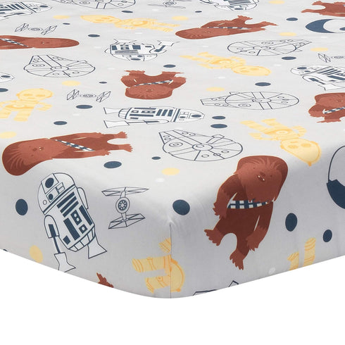 Lambs & Ivy Star Wars Signature Millennium Falcon 100% Cotton Fitted Crib Sheet...