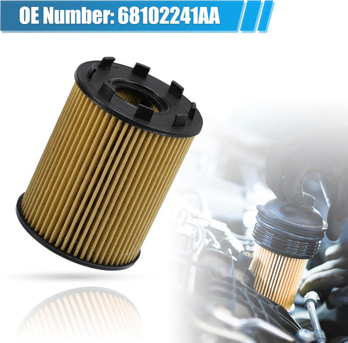 X AUTOHAUX 3pcs Engine Oil Filter with Seals No.68102241AA/73500049/71765460/71773176/6001073250 for KIA II 1.3L 2008-2018...