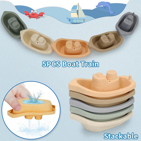 Baby Bath Toys for Toddlers 1-3, 14 Pcs Bathtub Toys for for Kids Age 2-4,Mold Free Bath Boat with Stacking Cup & Watering Can , Water Table Toys ...