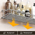Orimade Bathroom Shelf Organizer Shower Caddy Storage Kitchen Rack with Traceless Transparent Adhesive No Drilling SUS304 Stainless Steel, 15.75 i...