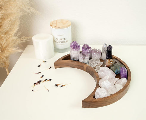 Room Decor Home Decor Jewelry Organizer - Walnut Wood Tray with Spiritual Accents, Jewelry Box, Perfume Organizer, Boho and Gothic Style, Trinket ...