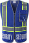 Retro-Reflection Security Safety Vests Heavy Duty Blue Mesh with 5 Pockets and Front Zipper Meet ANSI/ISEA 107-2015 (Blue-22, Large)...