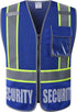 Retro-Reflection Security Safety Vests Heavy Duty Blue Mesh with 5 Pockets and Front Zipper Meet ANSI/ISEA 107-2015 (Blue-22, Large)...