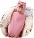 Galabloomer Newborn Swaddle Blanket with Headband Set Baby Girl Receiving Blanket...