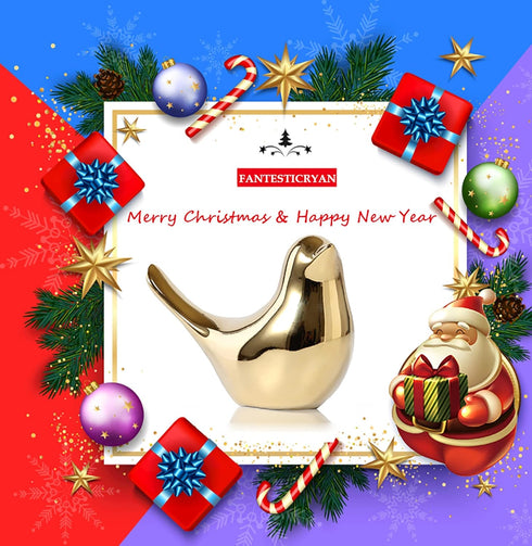 FANTESTICRYAN Small Birds Statues Gold Home Decor Modern Style Figurine Decorative Ornaments for Living Room, Bedroom, Office Desktop, Cabinets...