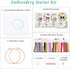 Harimau 4pcs Beginner Embroidery Kit,Cute cat Pattern,Cross Stitch Kits, Including Stamped Embroidery Cloth with 2 Embroidery Hoops, Multicolor Co...