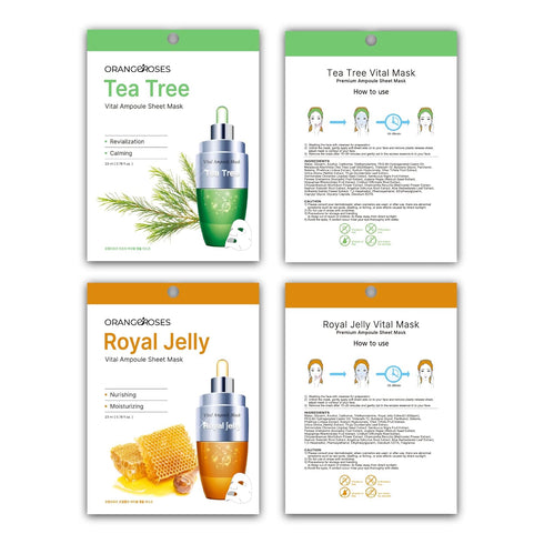 10 Pcs Combo Vital Ampoule Sheet Mask, Korean Facial Skincare Sheet | Simple & Effective Skincare Routine | Moisturization | Wrinkle Care | Bright...