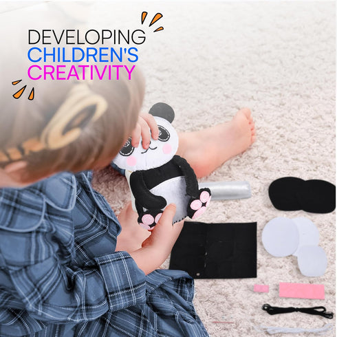 Neliblu Beginner Sewing Kit for Kids - Panda Pillow Kits - Learn to Sew for Girls - My First Sewing Kit - Kids' Arts and Crafts Project - Stuffed ...