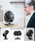 JZCreater Desk Fan, USB Desk Fan, 3 Speeds with Strong Airflow, 4.9 Inch Quiet Small Portable Table Fan, 360° Rotate Personal Cooling Fan For Bedr...