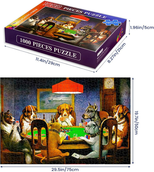 1000 Pieces Jigsaw Puzzles for Adults Wooden Jigsaw Puzzle 1000 Piece Adult Puzzle Children, Dogs Puzzles DIY Home Decor Wall Art Game Toy Gift fo...