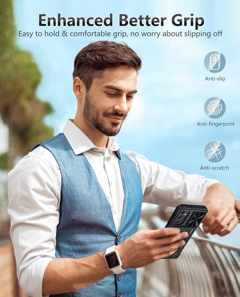 FNTCASE for Samsung Galaxy A15-5G Case: Rugged Protective Phone Cases with Kickstand & Holster | Military Grade Shockproof Protection Sturdy Heavy...