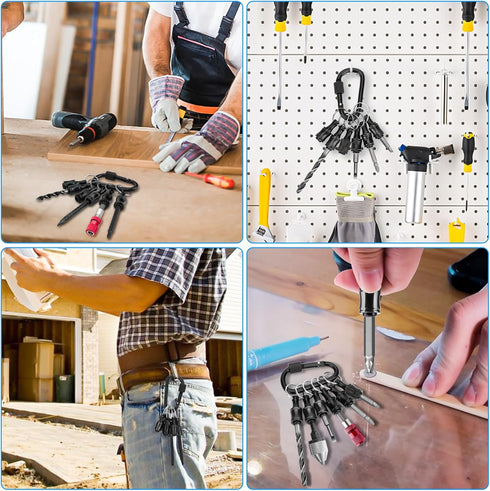6PCS 1/4 Inch Bit Holder Keychain, Hex Shank Screwdriver Drill Bit Holder Key Chain Extension Bar, Screw Adapter Quick Release Hand-Held Impact So...