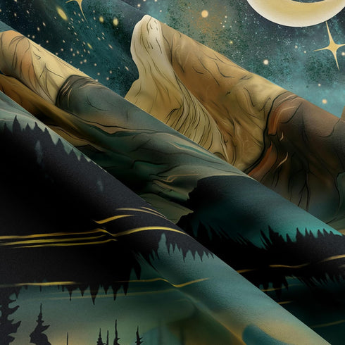 Tapzen Mountain Tapestry Nature Landscape Rocky Mountain Tapestry for Bedroom Aesthetic Forest Scenic Moon Tapestry Wall Hanging Tree Woods Wall T...