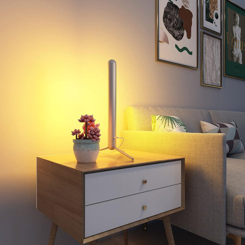 LAMPAOUS Smart Table Lamp, Bedside or Bedroom nightstand Lamp, Gaming Lights, White and Multi Color Compatible with Alexa, Google Assistant, Voice...