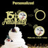 Sumerk 15th Anniversary Cake Topper,13pcs Gold Glitter Cake Toppers with Small Heart,Cake Decorations for 15th Wedding Anniversary Celebration Par...