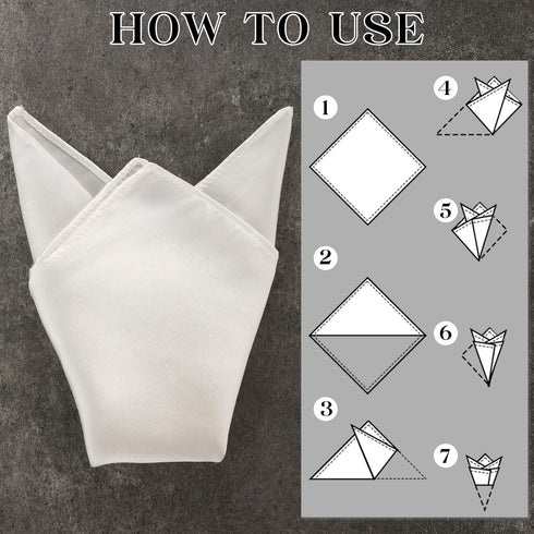 2pcs Men's Handkerchiefs Selected Soft White Hankie Suit Solid Pocket Squares Towel Premium Gent Hankies for Men Father's Day...