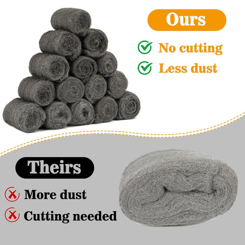 Steel Wool Pads 0000 15PCS - Steel Wool Roll Glass Wood Fabric Metal Extra Fine Steel Wool 0000 Polishing Chrome Glass Polishing Pads Wool Steelwo...