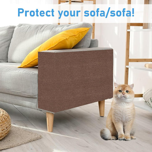 2Pcs Cat Scratch Mats 23.6”x11.8”, 24" Tall Couch Corner Scratching Post Carpet Replaceable Self-Adhesive Cat Scratching Post Carpet Cat Tree Shel...