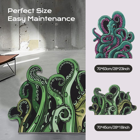 Cthulhu Tentacles Funny Bath Mat Non Slip, Unique Octopus Goth Cool Rug Diatomaceous Earth Shower Mat, Super Absorbent Bathroom Floor Mat, Cute Ho...