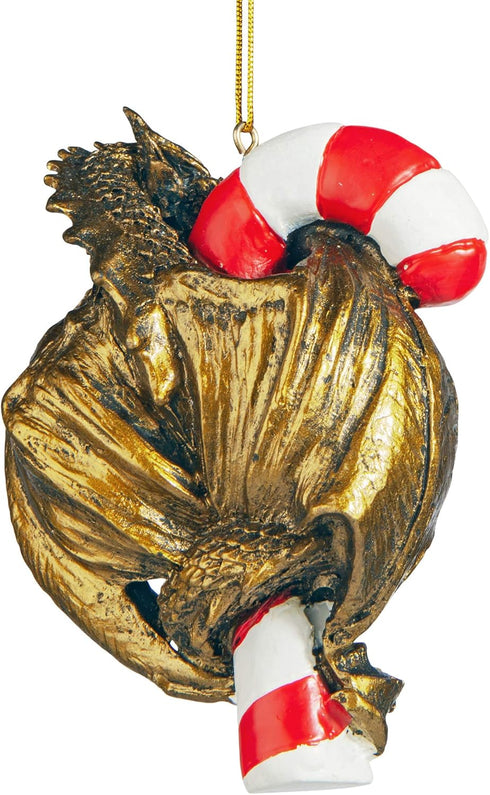 Gothic Dragon with a Candy Cane Sweet Tooth Christmas Tree Ornament, 4 Inch, Single...