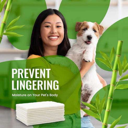 Bamboo Pet Towel 10 PCS - Reusable Bamboo Paper Towels for Dogs, Cats and Other Pets are Machine Washable Up to 5 Times | Disposable Pet Wipes for...