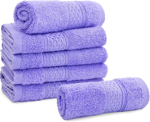 Cleanbear Wash Cloths Cotton Facecloths, Large Face Cloths 6 Ultra-Soft Washcloths for Bathroom and Guestroom, Fade-Resistant Face Towels 13 by 13...