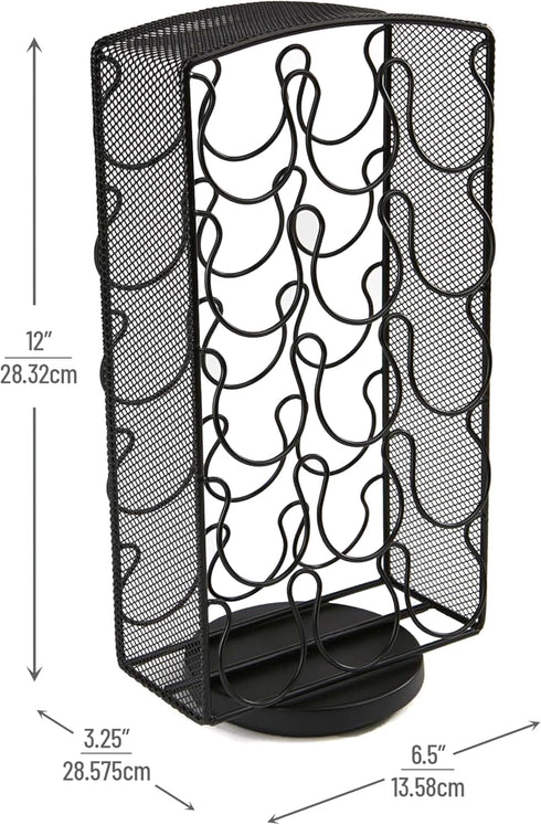 Mind Reader Single Serve Coffee Pod Carousel, 30 Pod Capacity, Breakroom, Metal Mesh, 6.75"L x 6.25"W x 12.5"H, Silver...