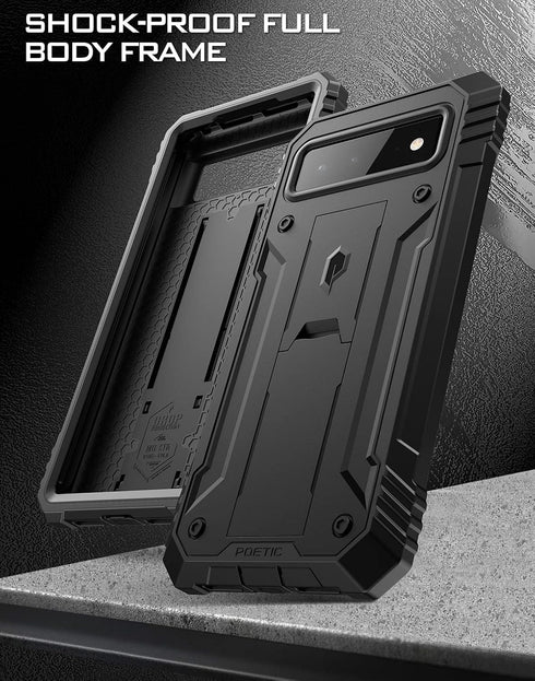 Poetic Revolution Case Compatible with Pixel 6 5G, Full Body Rugged Shockproof Protective Cover Case with Kickstand, Built-in Screen Protector Wor...