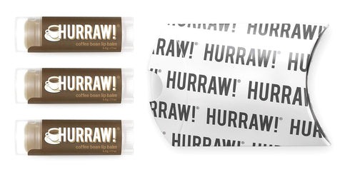Hurraw! Coffee Bean Lip Balm, 3 Pack: Organic, Certified Vegan, Cruelty and Gluten Free. Non-GMO, 100% Natural Ingredients. Bee, Shea, Soy and Pal...