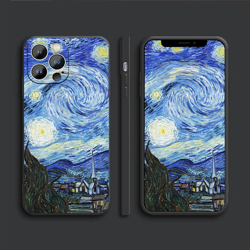 Case for iPhone 14 Pro, Starry Night Famous Art Phone Case, Van Gogh iPhone Case, Shockproof Drop Protection Cool Phone Cover...