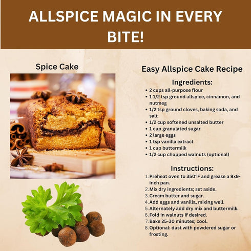 SPICY ORGANIC Pure Organic Allspice Ground 4 oz. - Certified USDA Organic - Allspice Seasoning for Baking, Marinades, Pickling, Stews, Sauces, and...