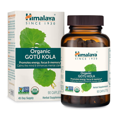 Himalaya Organic Gotu Kola, Herbal Supplement for Energy, Focus, Memory, Alertness, Concentration, Calms The Mind, Cognitive Support, Non-GMO, USD...