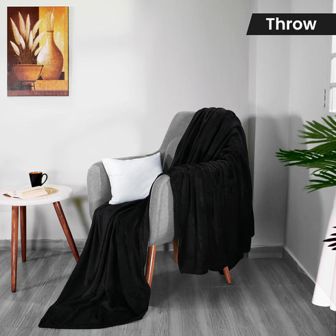Utopia Bedding Fleece Blanket Throw Size Black 300 GSM Luxury Anti-Static Fuzzy Soft Microfiber Blanket for Couch, Sofa and Bed (60x50 Inch)...