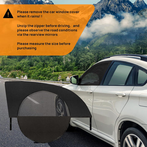 Kaskawise 2 Pack Front Car Window Shades,Elastic Breathable Mesh Side Sun Shade for Driver,Car Window Screen for Camping,Car Window Cover Fits SUV...