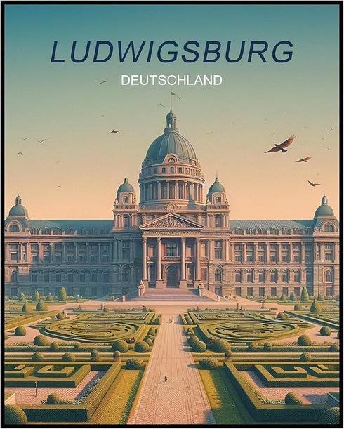 Posterizer 1 pcs-Ludwigsburg Deutschland Travel Poster-Adventure Wall Art-GIft for Men Women Teens-Decor for Home & Office- unframed wall art...