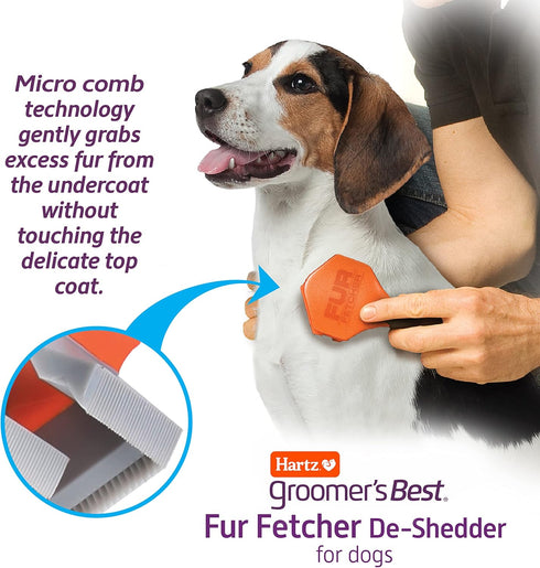 Hartz Groomer's Best Fur Fetcher De-Shedder Dog Brush,Black...