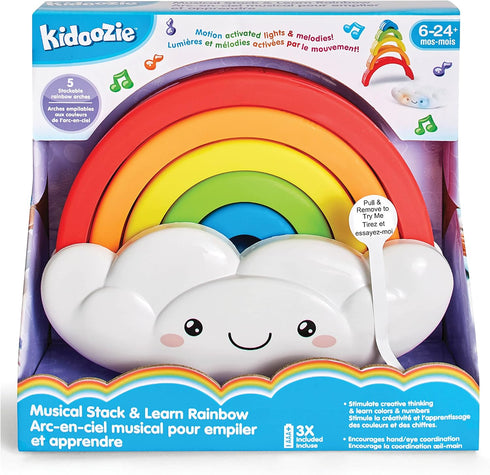 Kidoozie Musical Stack & Learn Rainbow - Stacking Activity Toy for Infants and Toddlers 6-24M - Motion Activated Lights and Sounds - Encourages Ea...