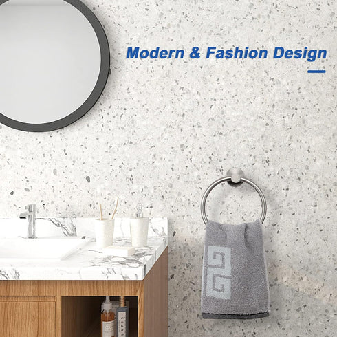 NearMoon Bath Towel Ring, Bathroom Hardware Accessories-Thicken Stainless Steel Hand Towel Holder for Bathroom, Modern Round Towel Hanger Wall Mou...