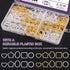 Swpeet 400Pcs Gold and Sliver 12mm 15mm 16mm 18mm 5 Styles Open Jump Rings Assortment Kit, Plum Bossom/Water Droplets/Heart/SquareIron O Rings Con...