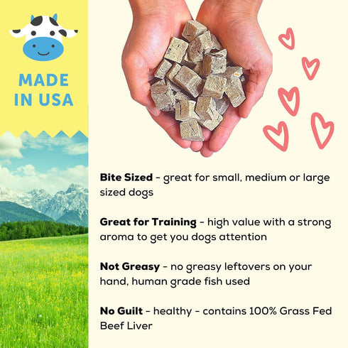 A Better Treat – Freeze Dried Beef Dog Treats, Grass Fed, Beef Liver Single Ingredient | Natural, Healthy, High Value | Gluten Free, Grain Free, H...