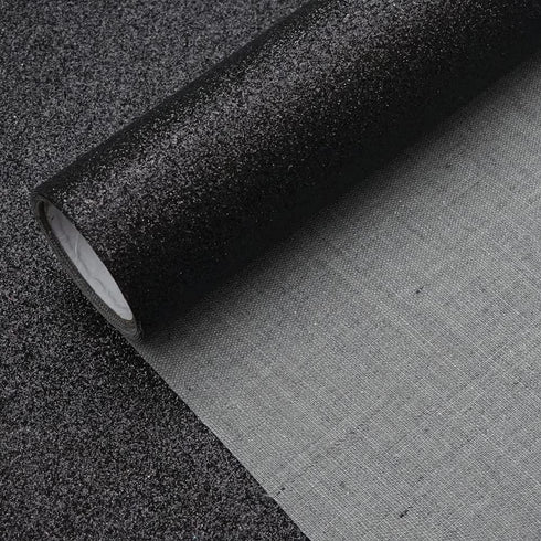 Black 11.8X 53 Inch (30 x 135 cm) Sparkly Superfine Glitter Leather Rolls Shiny Faux Fabric Canvas Perfect for Craft DIY Handmade Projects Patchwo...