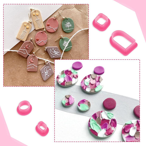 Polymer Clay Cutters Kit 18 Different Shapes for Women Earring Polymer Clay Jewerlry Making Tools Plastic Clay Earring Hooks Cutters Sculpting Too...