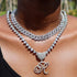 Silver Cuban Link Chain for Women Cursive Initial Layered Necklaces Heart Shape Bling Diamond Iced Out Pendant Necklace for Women 2PCS Hip Hop Cha...