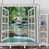 Baocicco Nature Landscape Shower Curtain Summer Forest River Jungle Waterfall Lake Window Scenery Shower Curtains Decorative for Bathroom Waterpro...