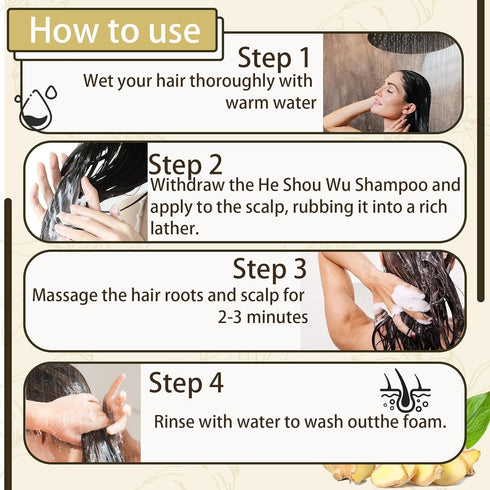 Black Hair Dye Shampoo for Gray Hair?500ML 3 in 1 Hair Dye Shampoo for Women & Men,Easy to Use & Long Lasting Hair Color Shampoo...