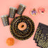 201 Black and Gold Party Supplies, Golden Dot Disposable Party Dinnerware - Black Paper Plates Napkins Cups, Gold Plastic Forks Knives Spoons for ...