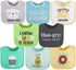 The Peanutshell Baby Boy or Girl Terry Bibs Set of 8-100% Cotton, Soft, Absorbent Baby Bibs, Unisex Toddler Boy or Girl Set, Newborn & Infant - Ha...