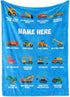Personalized Corner-Dump Truck Bulldozer Blanket | Baby Blankets for Boys and Girls | Toddler Blanket for Daycare | Fleece Blanket for Toddler | P...